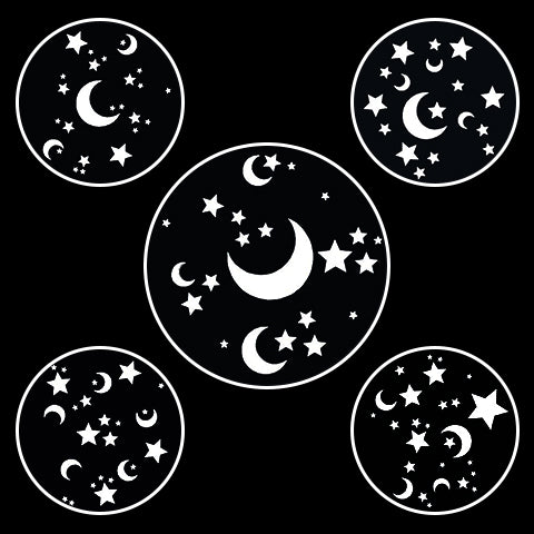 Moon & Stars Breakup Gobo Series of 5 Designs