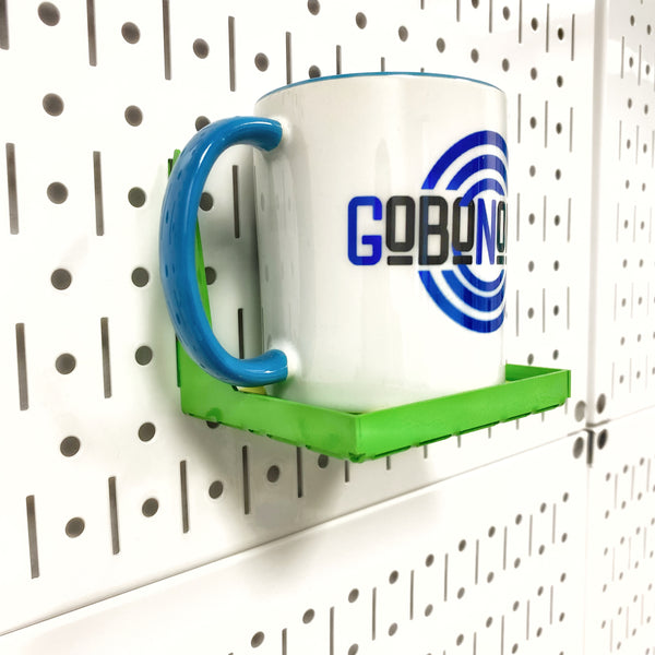 Coffee Cup Holder for Pegboard or Slot Board