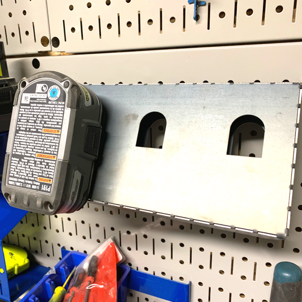 Ryobi Battery Holder for Pegboard or Slot Board